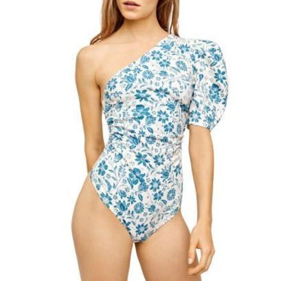 NWT Free People Somethin' 'Bout You Floral One Shoulder Bodysuit size Medium - Picture 2 of 7